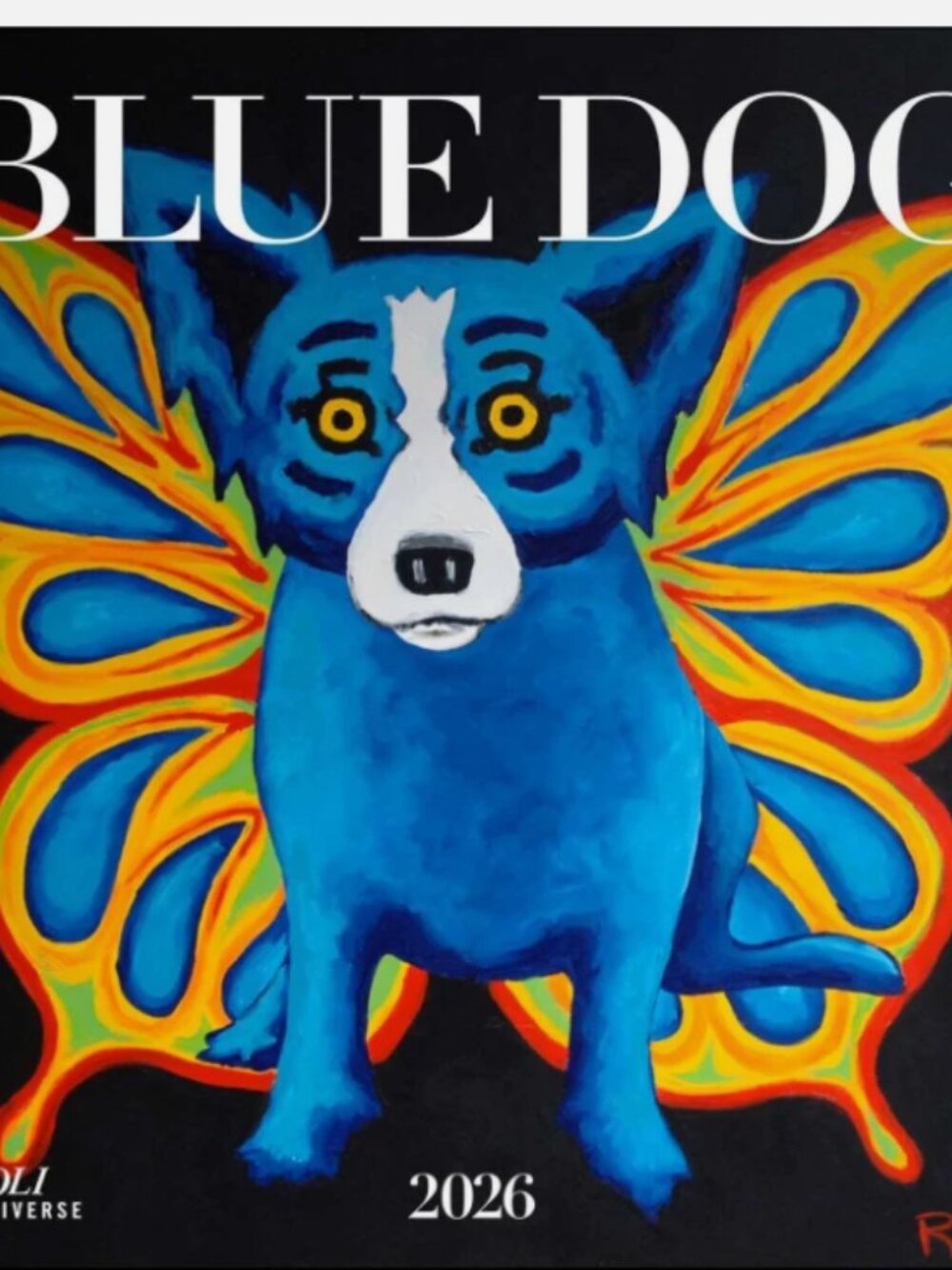 Blue Dog, New 12 month 2026- by George Rodrigue, Dog Art, Art Connoisseur,